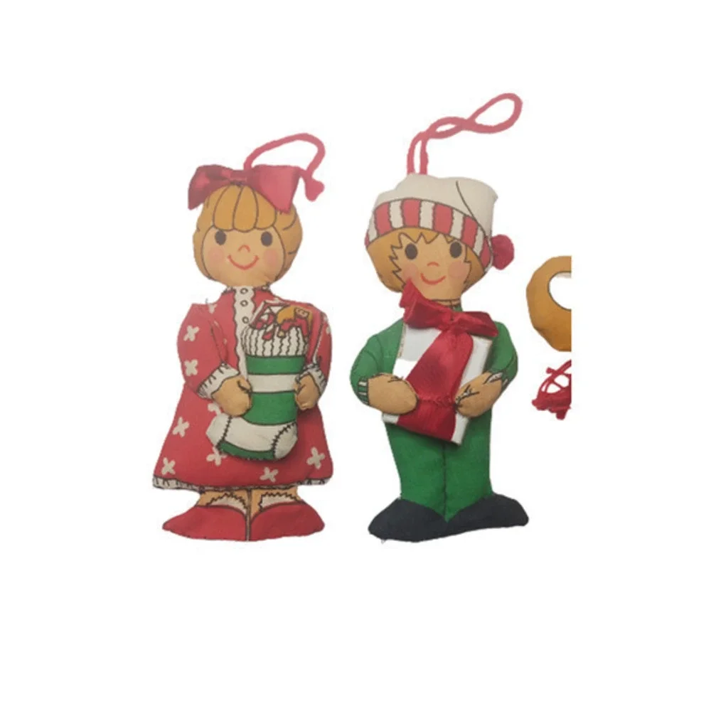 Vintage Stuffed‎ Fabric Christmas Ornaments 6